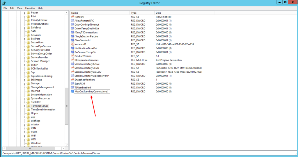 MaxOutStandingConnections